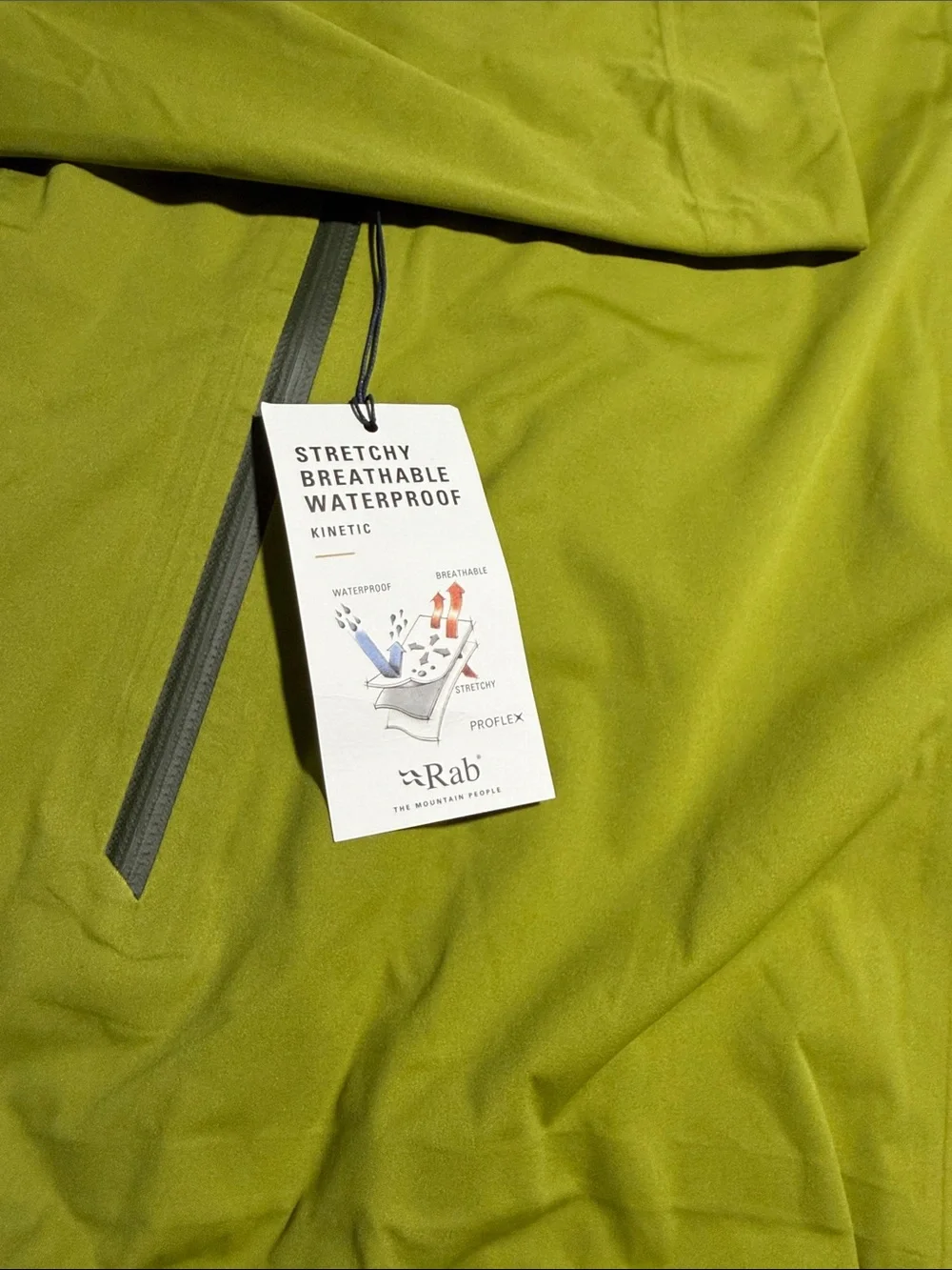 Rab Men's Waterproof Stretch Raincoat - Lime Green